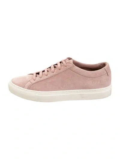 Pre-owned Common Projects Suede Sneakers In Pink