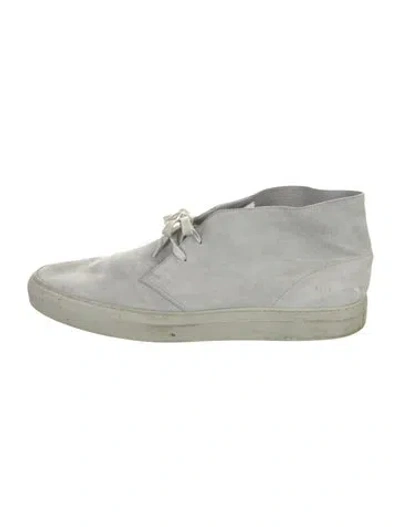 Pre-owned Common Projects Suede Sneakers In White