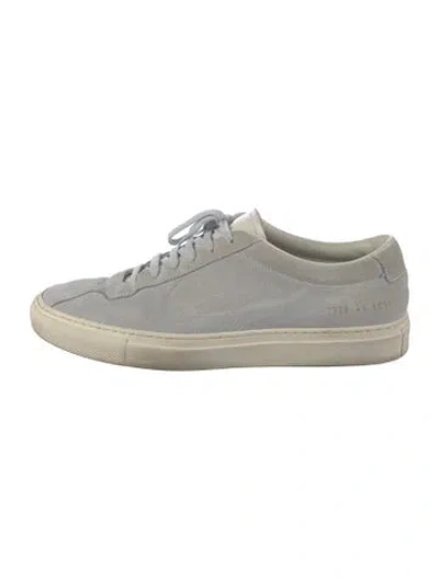 Pre-owned Common Projects Suede Sneakers In White