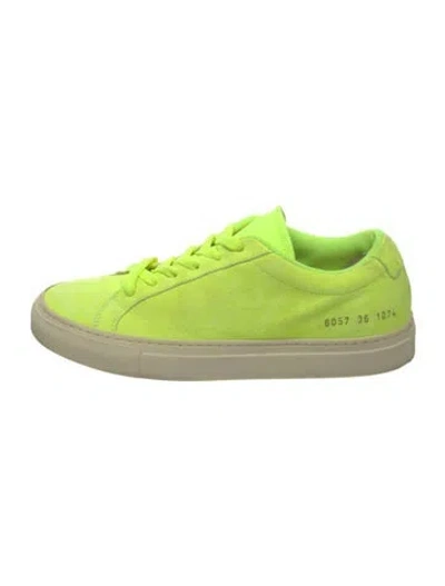 Pre-owned Common Projects Suede Sneakers In Yellow
