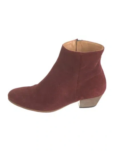 Pre-owned Common Projects Suede Western Boots In Burgundy