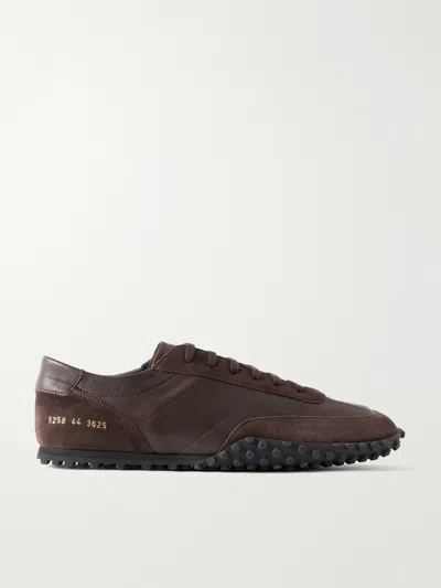 Common Projects Suede-trimmed Leather Sneakers In Brown