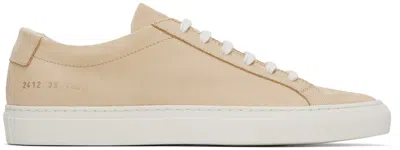 Common Projects Tan Contrast Achilles Sneakers In Brown