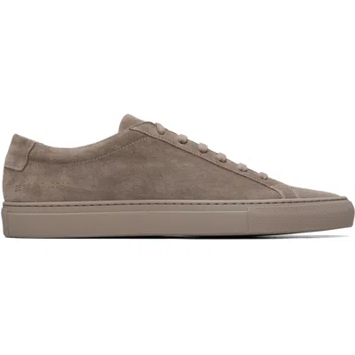 Common Projects トープ Achilles Premium スエード スニーカー In Taupe 0240