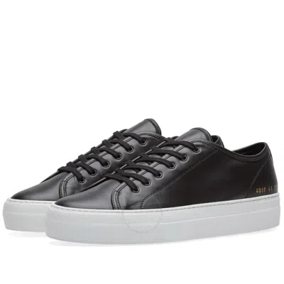 Common Projects Tournament Low-top Leather Sneakers In White/black