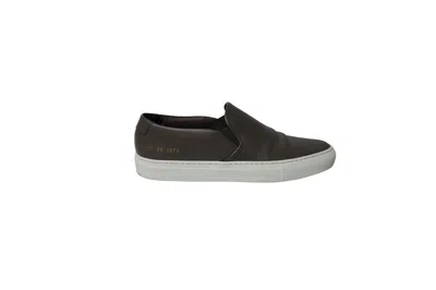 Pre-owned Common Projects Tournament Slip-on Sneakers In Grey Leather In Black