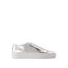 Common Projects Tournament Low Metallic-leather Sneakers In Silver