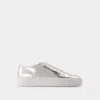 Common Projects Tournament Low Metallic-leather Sneakers In Silver