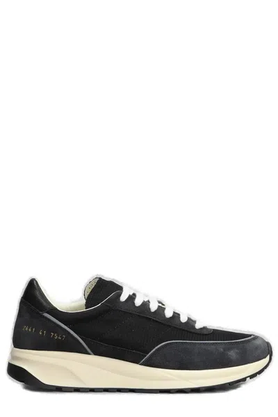 Common Projects Track Classic Sneakers In Navy Blue Suede In Black