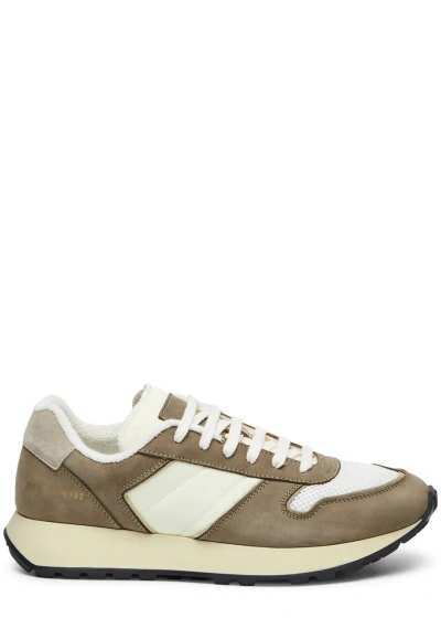 Common Projects Track Panelled Nubuck Sneakers In Beige
