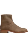 Common Projects Waxed Suede Side-zip Boots In Brown