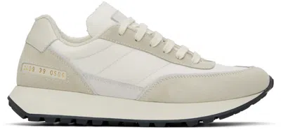 COMMON PROJECTS WHITE & BEIGE TRACK CLASSIC SNEAKERS