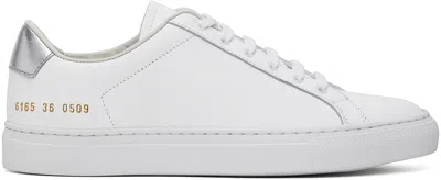 Common Projects White & Silver Retro Classic Sneakers In 0509 White/silver