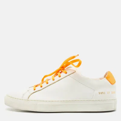 Common Projects White Leather Achilles Low Top Sneakers In Multi