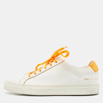 Common Projects White Leather Achilles Low Top Sneakers Size 37