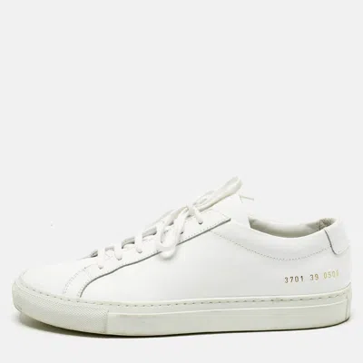 Pre-owned Common Projects White Leather Achilles Sneakers Size 39