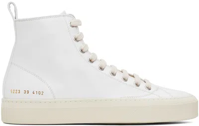 Common Projects White Tournament High Sneakers In 4102 Off White