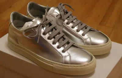 Pre-owned Common Projects Woman Achilles Low Silver Size 35 36 / 5 6 Brand Sneakers
