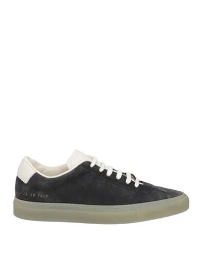 Common Projects Woman By  Woman Sneakers Charcoal Size 6 Leather In Grey