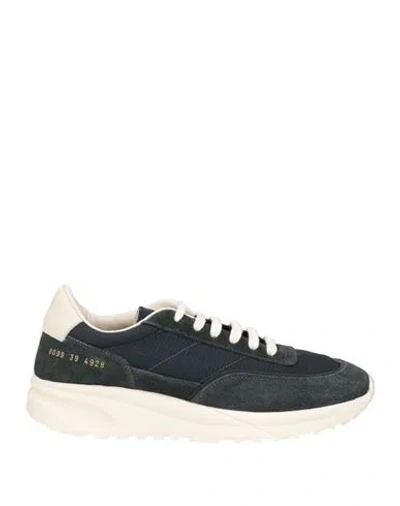 Common Projects Woman By  Woman Sneakers Midnight Blue Size 9 Textile Fibers, Soft Leather In Blue