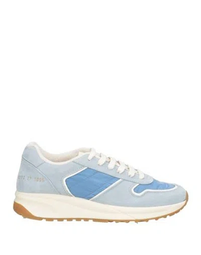 Common Projects Woman By  Woman Sneakers Sky Blue Size 8 Leather, Textile Fibers