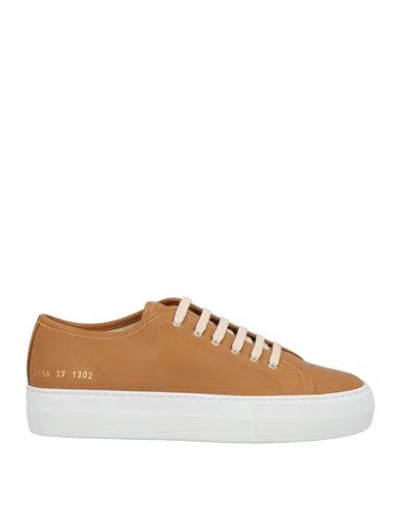 Common Projects Woman By  Woman Sneakers Tan Size 8 Leather In Brown