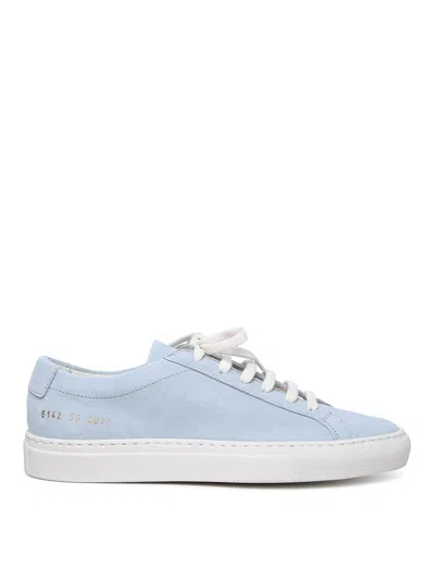 Common Projects Achilles Suede Sneakers In Light Blue