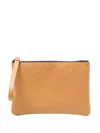 Common Projects Zip-top Leather Clutch In Brown