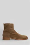 Common Projects Zipped Boot Ankle Boots In Camel Suede In Brown