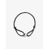 Commonlines Mens  Element 925 Sterling Silver Bracelet And Silk Cord Bracelet In Black