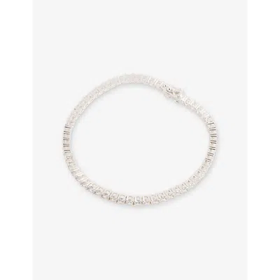 Commonlines Mens Classico Tennis Sterling-silver And Cubic-zirconia Bracelet