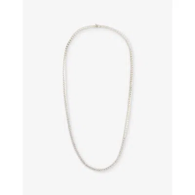 Commonlines Mens Classico Tennis Sterling-silver And Cubic-zirconia Necklace