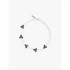 Commonlines Mens Como Link Sterling-silver, Onyx And Cubic Zirconia Bracelet In Silver