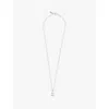 Commonlines Mens  Solitaire Sterling-silver And Cubic-zirconia Pendant Necklace In Silver