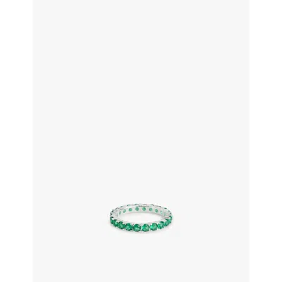 Commonlines Mens  Eternity 925 Sterling Silver And Cubic Zirconia Ring