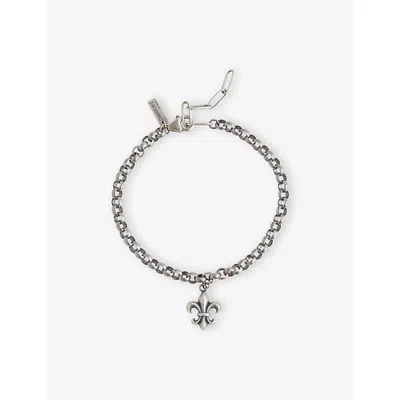 Commonlines Mens Fleur De Lis Sterling-silver Bracelet