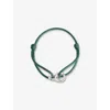 Commonlines Mens  Element 925 Sterling Silver Bracelet And Silk Cord Bracelet In Green
