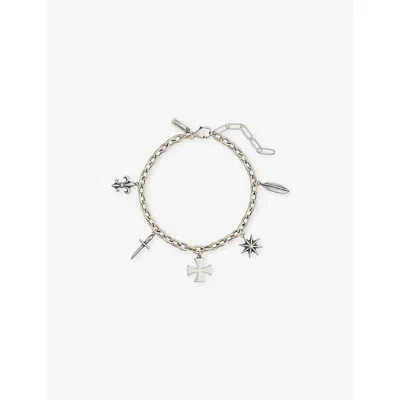 Commonlines Mens Outlaw Char Sterling-silver Bracelet