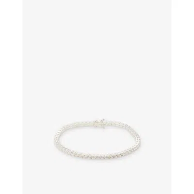 Commonlines Mens Tennis Classico Sterling-silver Cubic-zirconia Bracelet