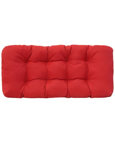 Commonwealth Home Fashions Outdoor Decor By Commonwealth Ruby Red Outdoor Solid Wicker Settee Cushion