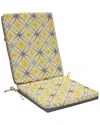 Commonwealth Home Fashions Outdoor Decor By Commonwealth Sunny Citrus Outdoor Geometric Flower Printed  High Back Cushion