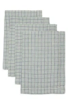 Commune Set Of 4 Handloom Linen Napkins In Green