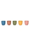Commune Set Of 5 Assorted Ceramic Tumblers In Multi