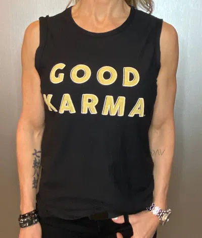 Commune Women's Good Karma Sleeveless Tee In Black