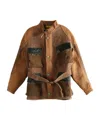 Communs Belted Jacket In Brown