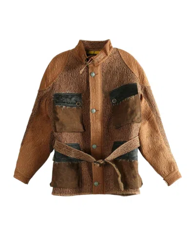 Communs Belted Jacket In Brown