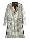 Communs Double-breasted Check Coat In White