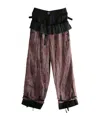 Communs Lace Overlay Pants In Multi