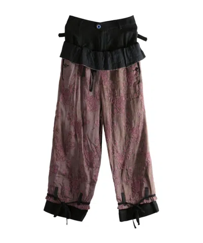 Communs Lace Overlay Pants In Multi