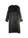 Communs Lace Ruffled Coat In Black